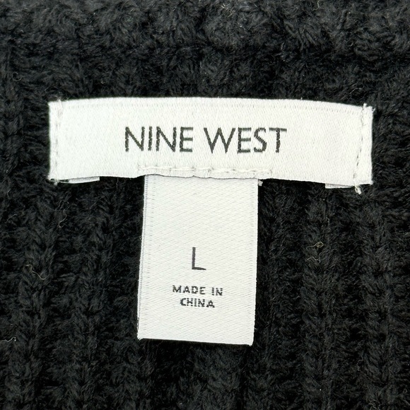 Nine West Stripe Asymmetrical Hem Knitted Sweater L Soft Comfortable Casual - Picture 4 of 11